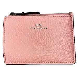 Coach Crossgrain Leather Mini Skinny Pink Id Case #F12186